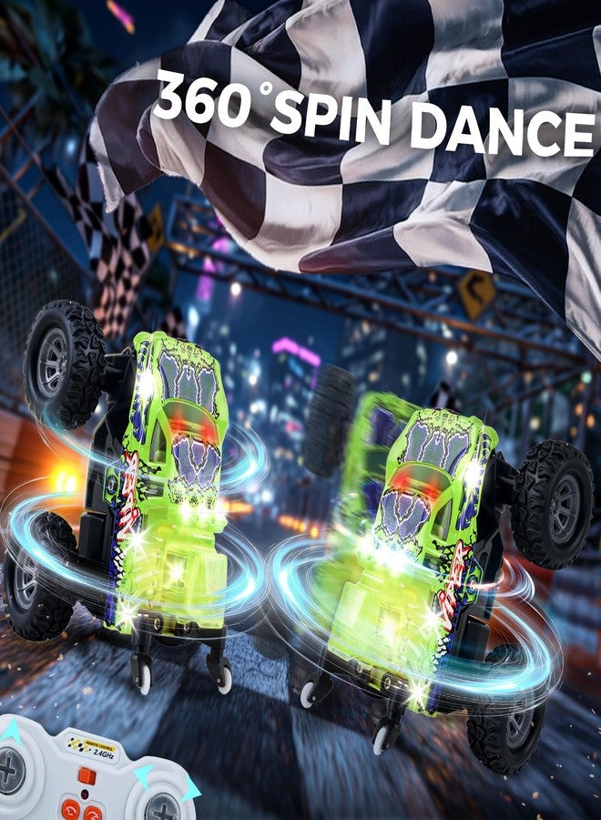 بيزغار ألعاب شاحنة الوحش من بيزجار - سيارة تحكم عن بعد بتردد 2.4 جيجاهرتز بمقياس 1:64 مع أضواء ملونة، دوران 360 درجة، هيكل معدني - شاحنة وحش تعمل بالتحكم عن بعد للأولاد والبنات من عمر 6 إلى 10 سنوات (أخضر) - Image 4